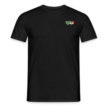 Brasilien Kroatien Flagge Herz - Männer T-Shirt - Schwarz - Vorne - AI Model Male 178 light (178cm)