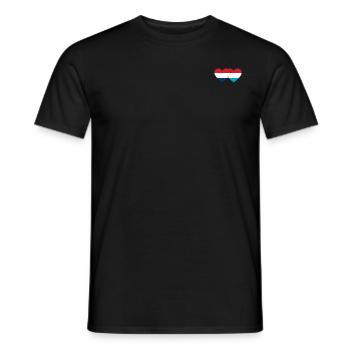 Cœur de drapeau luxembourgeois de Hollande - T-shirt homme - noir - Devant - AI Model Male 178 light (178cm)
