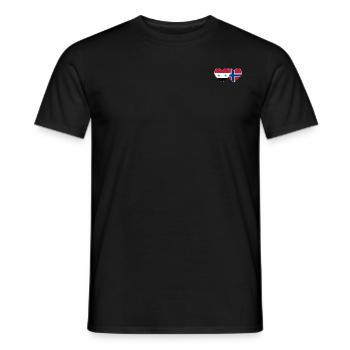 Syria Norway Flag Heart - Men's T-Shirt - black - Front - AI Model Male 178 light (178cm)