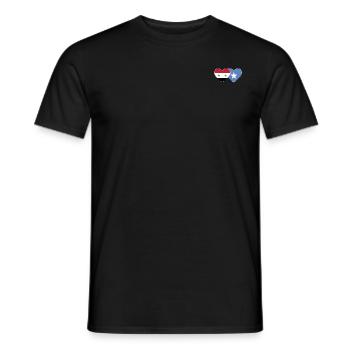 Syria Somalia Flag Heart - Men's T-Shirt - black - Front - AI Model Male 178 light (178cm)