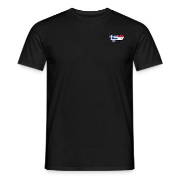 Griechenland Syrien Flagge Herz - Männer T-Shirt - Schwarz - Vorne - AI Model Male 178 light (178cm)