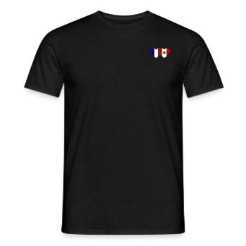 France Mexico Flag Heart - Men's T-Shirt - black - Front - AI Model Male 178 light (178cm)