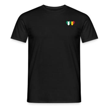 Nigeria Belgium Flag Heart - Men's T-Shirt - black - Front - AI Model Male 178 light (178cm)