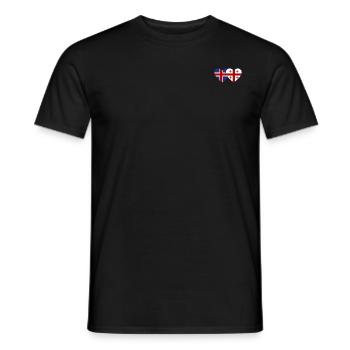 Island Georgien Flagge Herz - Männer T-Shirt - Schwarz - Vorne - AI Model Male 178 light (178cm)