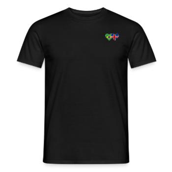 Brésil Islande Flag Coeur - T-shirt homme - noir - Devant - AI Model Male 178 light (178cm)