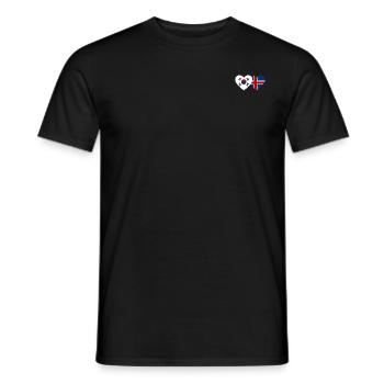South Korea Iceland Flag Heart - Men's T-Shirt - black - Front - AI Model Male 178 light (178cm)