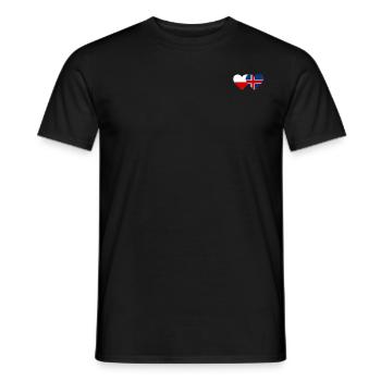Poland Iceland Flag Heart - Men's T-Shirt - black - Front - AI Model Male 178 light (178cm)