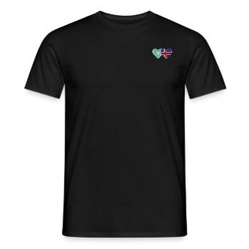 Kasachstan Island Flagge Herz - Männer T-Shirt - Schwarz - Vorne - AI Model Male 178 light (178cm)