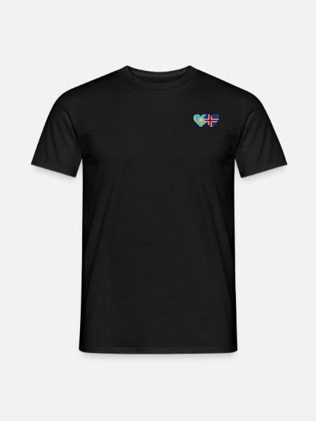Kasachstan Island Flagge Herz - Männer T-Shirt - Schwarz