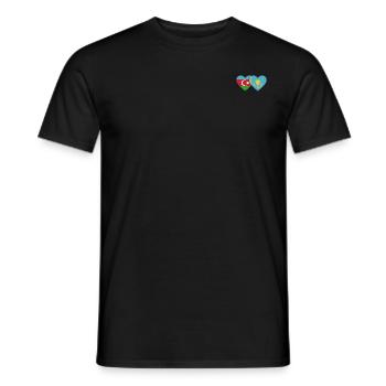 Aserbaidschan Kasachstan Flagge Herz - Männer T-Shirt - Schwarz - Vorne - AI Model Male 178 light (178cm)