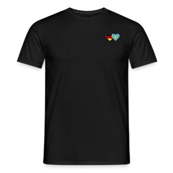 Deutschland Kasachstan Flagge Herz - Männer T-Shirt - Schwarz - Vorne - AI Model Male 178 light (178cm)