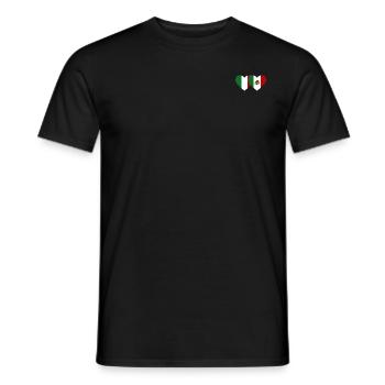 Italien Mexiko Flagge Herz - Männer T-Shirt - Schwarz - Vorne - AI Model Male 178 light (178cm)