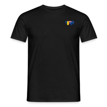 Rumänien Australien Flagge Herz - Männer T-Shirt - Schwarz - Vorne - AI Model Male 178 light (178cm)