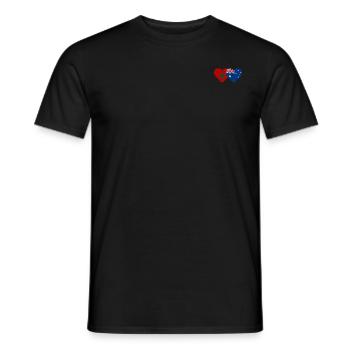 Morocco Australia Flag Heart - Men's T-Shirt - black - Front - AI Model Male 178 light (178cm)