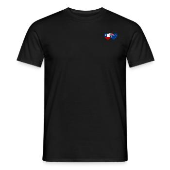 Chile Australia Flag Heart - Men's T-Shirt - black - Front - AI Model Male 178 light (178cm)