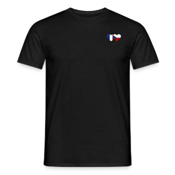 Frankreich Tschechien Flagge Herz - Männer T-Shirt - Schwarz - Vorne - AI Model Male 178 light (178cm)