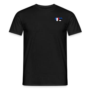 Frankreich Estland Flagge Herz - Männer T-Shirt - Schwarz - Vorne - AI Model Male 178 light (178cm)
