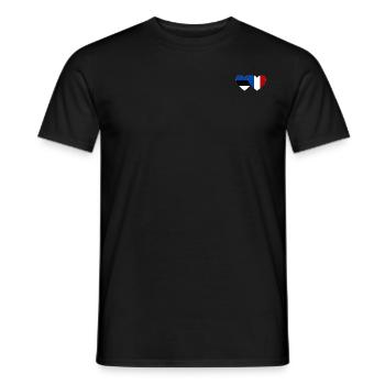 Estonie France Flag Coeur - T-shirt homme - noir - Devant - AI Model Male 178 light (178cm)