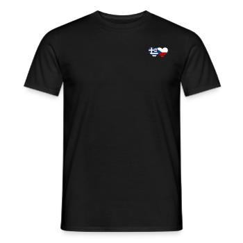 Griechenland Tschechien Flagge Herz - Männer T-Shirt - Schwarz - Vorne - AI Model Male 178 light (178cm)