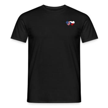 USA Tschechien Flagge Herz - Männer T-Shirt - Schwarz - Vorne - AI Model Male 178 light (178cm)