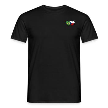 Brasilien Tschechien Flagge Herz - Männer T-Shirt - Schwarz - Vorne - AI Model Male 178 light (178cm)