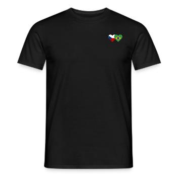 République tchèque Brésil Flag Heart - T-shirt homme - noir - Devant - AI Model Male 178 light (178cm)