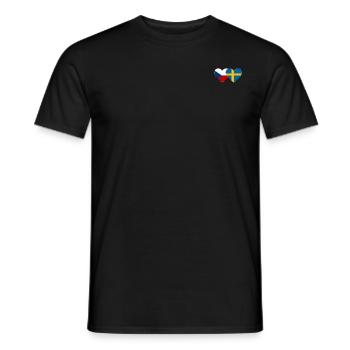 République tchèque Suède Flag Heart - T-shirt homme - noir - Devant - AI Model Male 178 light (178cm)