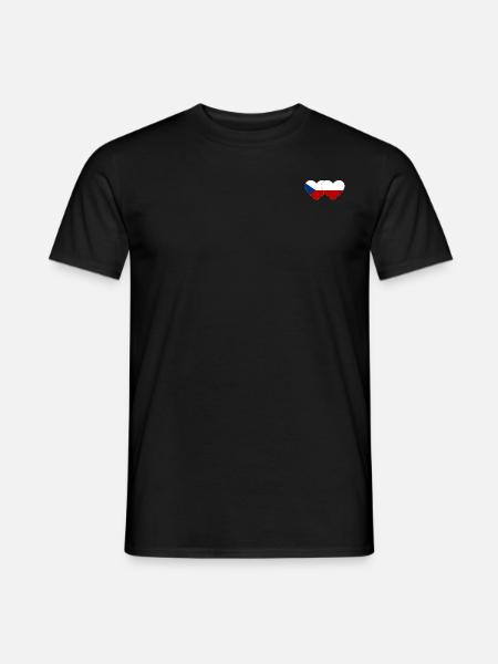 République tchèque Pologne Drapeau large - T-shirt homme - noir