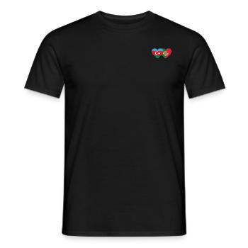 Aserbaidschan Portugal Flagge Herz - Männer T-Shirt - Schwarz - Vorne - AI Model Male 178 light (178cm)