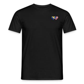 Bosnie-Herzégovine Drapeau Coeur - T-shirt homme - noir - Devant - AI Model Male 178 light (178cm)