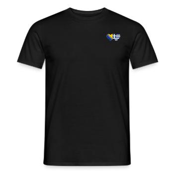 Bosnien Griechenland Flagge Herz - Männer T-Shirt - Schwarz - Vorne - AI Model Male 178 light (178cm)