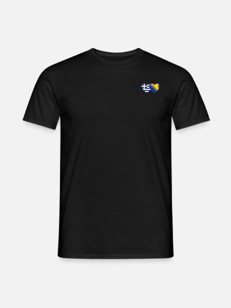 Griechenland Bosnien Flagge Herz - Männer T-Shirt - Schwarz