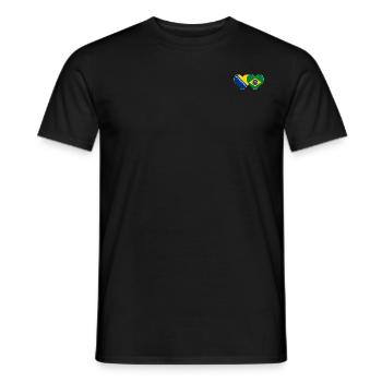 Bosnie Brésil Flag Heart - T-shirt homme - noir - Devant - AI Model Male 178 light (178cm)