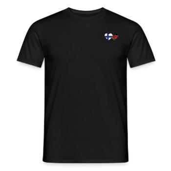 Finland Kenya Flag Heart - Men's T-Shirt - black - Front - AI Model Male 178 light (178cm)