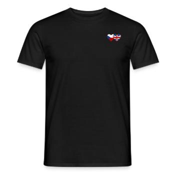 Tschechien England Flagge Herz - Männer T-Shirt - Schwarz - Vorne - AI Model Male 178 light (178cm)