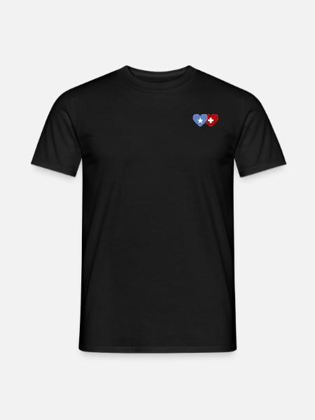 Somalia Switzerland Flag Heart - Men's T-Shirt - black