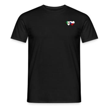 Mexiko Tschechien Flagge Herz - Männer T-Shirt - Schwarz - Vorne - AI Model Male 178 light (178cm)