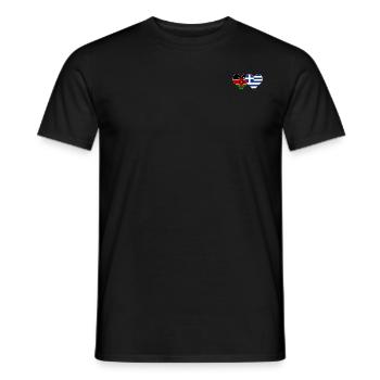 Kenia Griechenland Flagge Herz - Männer T-Shirt - Schwarz - Vorne - AI Model Male 178 light (178cm)