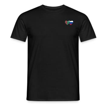Turkmenistan Russland Flagge Herz - Männer T-Shirt - Schwarz - Vorne - AI Model Male 178 light (178cm)