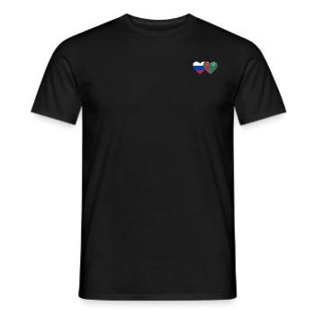Russland Turkmenistan Flagge Herz - Männer T-Shirt - Schwarz - Vorne - AI Model Male 178 light (178cm)