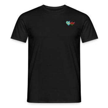 Kazakhstan Kenya Flag Heart - T-shirt homme - noir - Devant - AI Model Male 178 light (178cm)