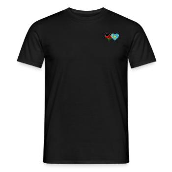 Kenia KasachstanFlagge Herz - Männer T-Shirt - Schwarz - Vorne - AI Model Male 178 light (178cm)