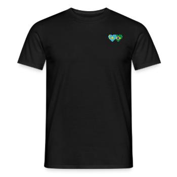 Kazakhstan Brésil Drapeau Coeur - T-shirt homme - noir - Devant - AI Model Male 178 light (178cm)