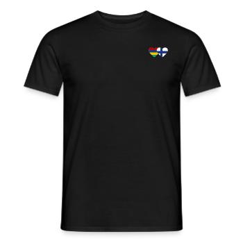 Mauritius Finnland Flagge Herz - Männer T-Shirt - Schwarz - Vorne - AI Model Male 178 light (178cm)