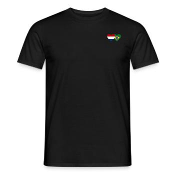 Holland Brazil Flag Heart - Men's T-Shirt - black - Front - AI Model Male 178 light (178cm)