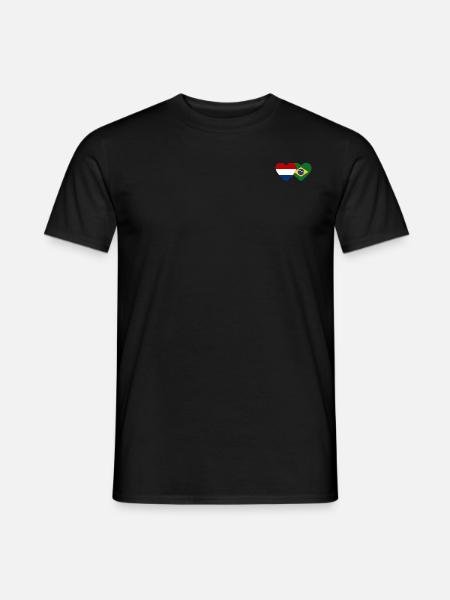 Holland Brasilien Flagge Herz - Männer T-Shirt - Schwarz