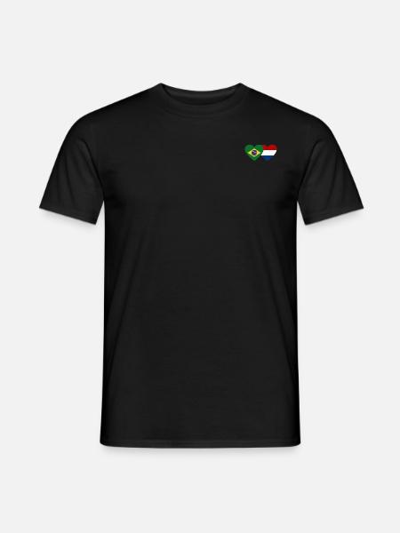 Brazil Holland Flag Heart - Men's T-Shirt - black