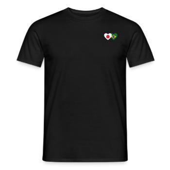 Japon Brésil Flag Heart - T-shirt homme - noir - Devant - AI Model Male 178 light (178cm)