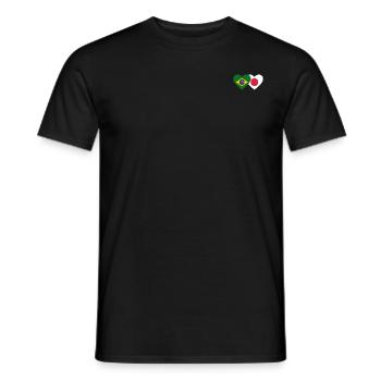 Brésil Japon Flag Heart - T-shirt homme - noir - Devant - AI Model Male 178 light (178cm)
