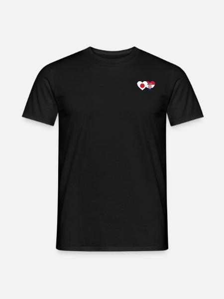 Japan Croatia Flag Heart - Men's T-Shirt - black